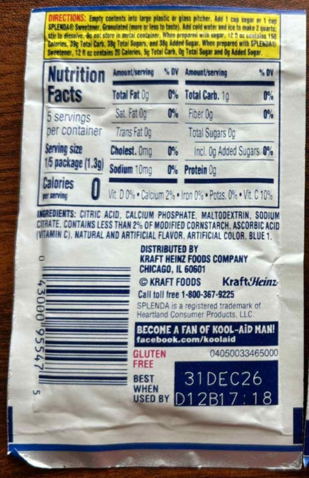 Kool Aid Blue Raspberry Lemonade Unsweetened Drink Mix Caffeine Free Lot of 40 gallery
