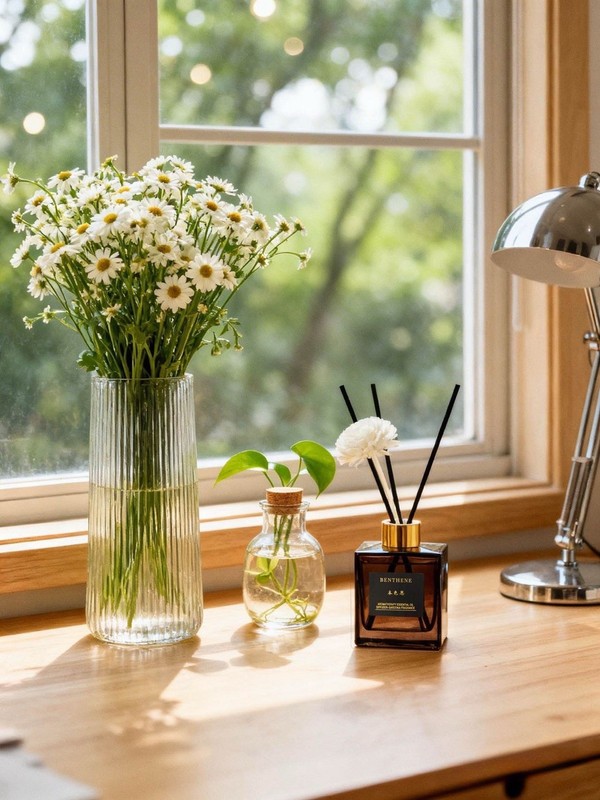 BENTHENE Gardenia Reed Diffuser Aromatherapy Liquid Glass, 1 Pack gallery