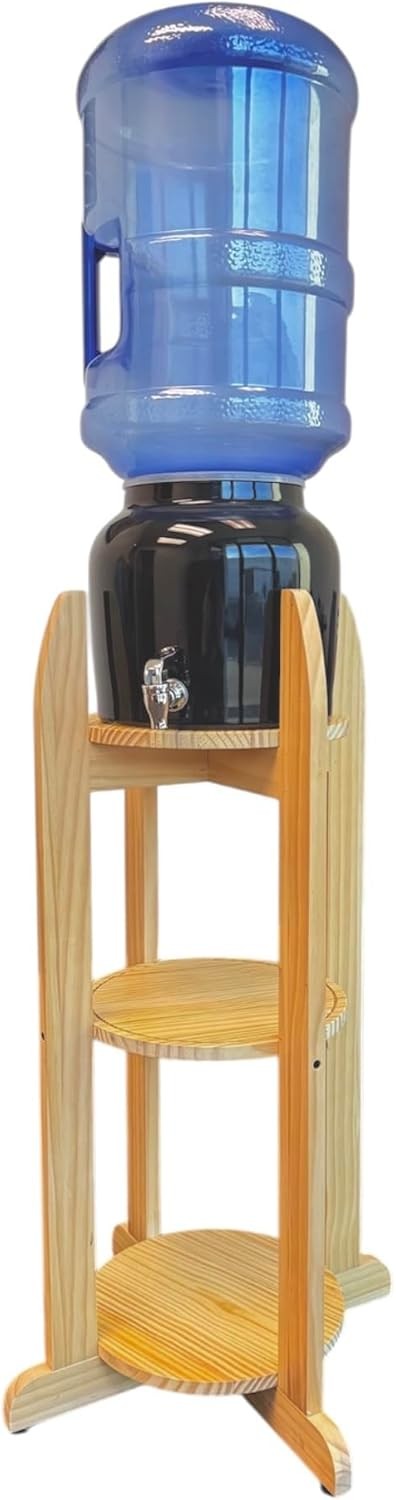 33″ Solid Wood Water Dispenser & Plant Stand – 3 Shelves for 1–5 Gallon Jugs gallery