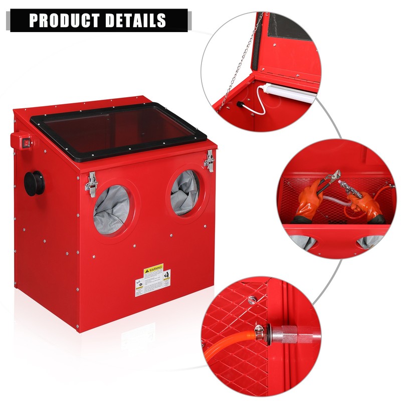 30 Gallon Top Loading Abrasive Sand Blaster Blast Cabinet Box Glass Bead Media gallery