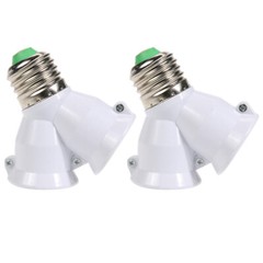 6x Lamp 2in1 E27 Socket Splitter Adapter Light Double Y Bulb Base Stand Holder