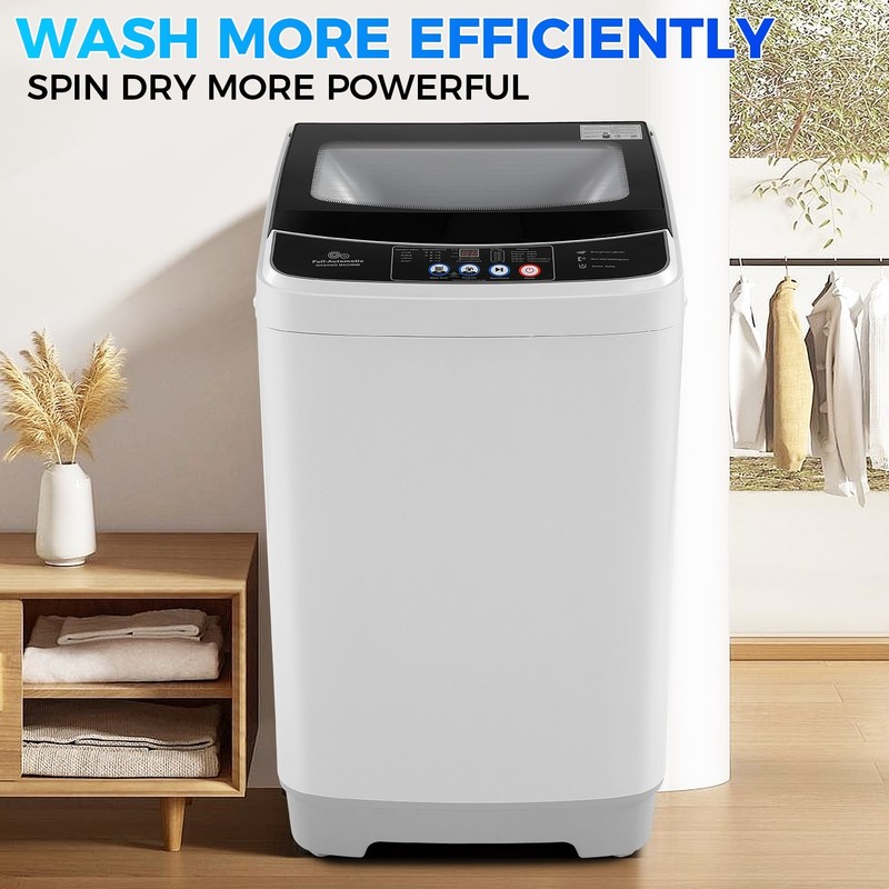 Washing Machine 20Lbs Fully Automatic Portable Washer w/ Drain Pump +LED Display gallery