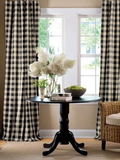 lovemyfabric Gingham/Checkered Polyester Curtain Window Treatment/Decor Panel gallery