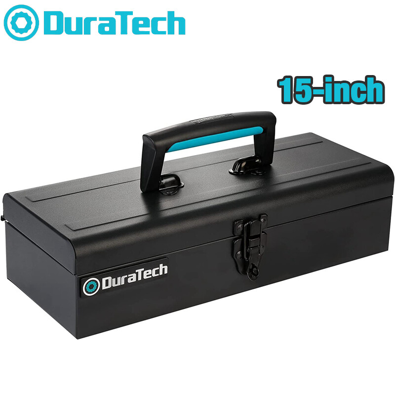 DuraTech Metal Tool Box 15" Steel Tool Box w/Metal Latch Closure Plastic Handle gallery