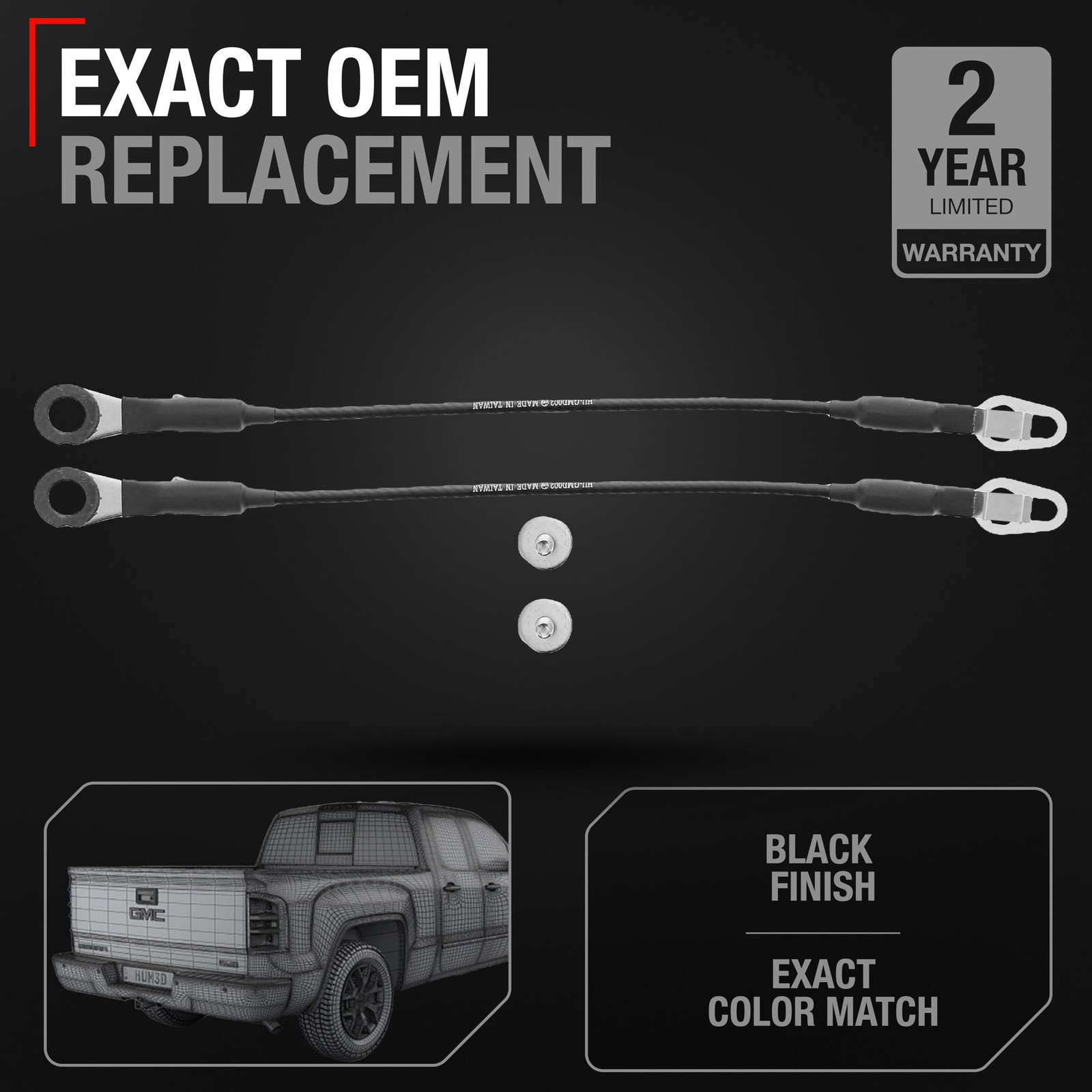 Tailgate Cable Set for Silverado, Sierra - Support Straps, Metal gallery