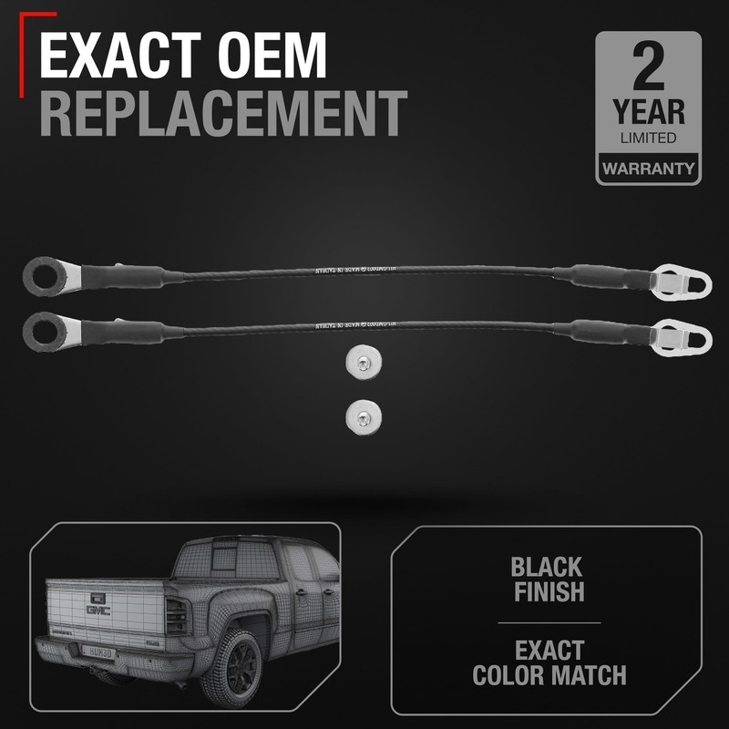 Tailgate Cable Set for Silverado, Sierra - Support Straps, Metal gallery