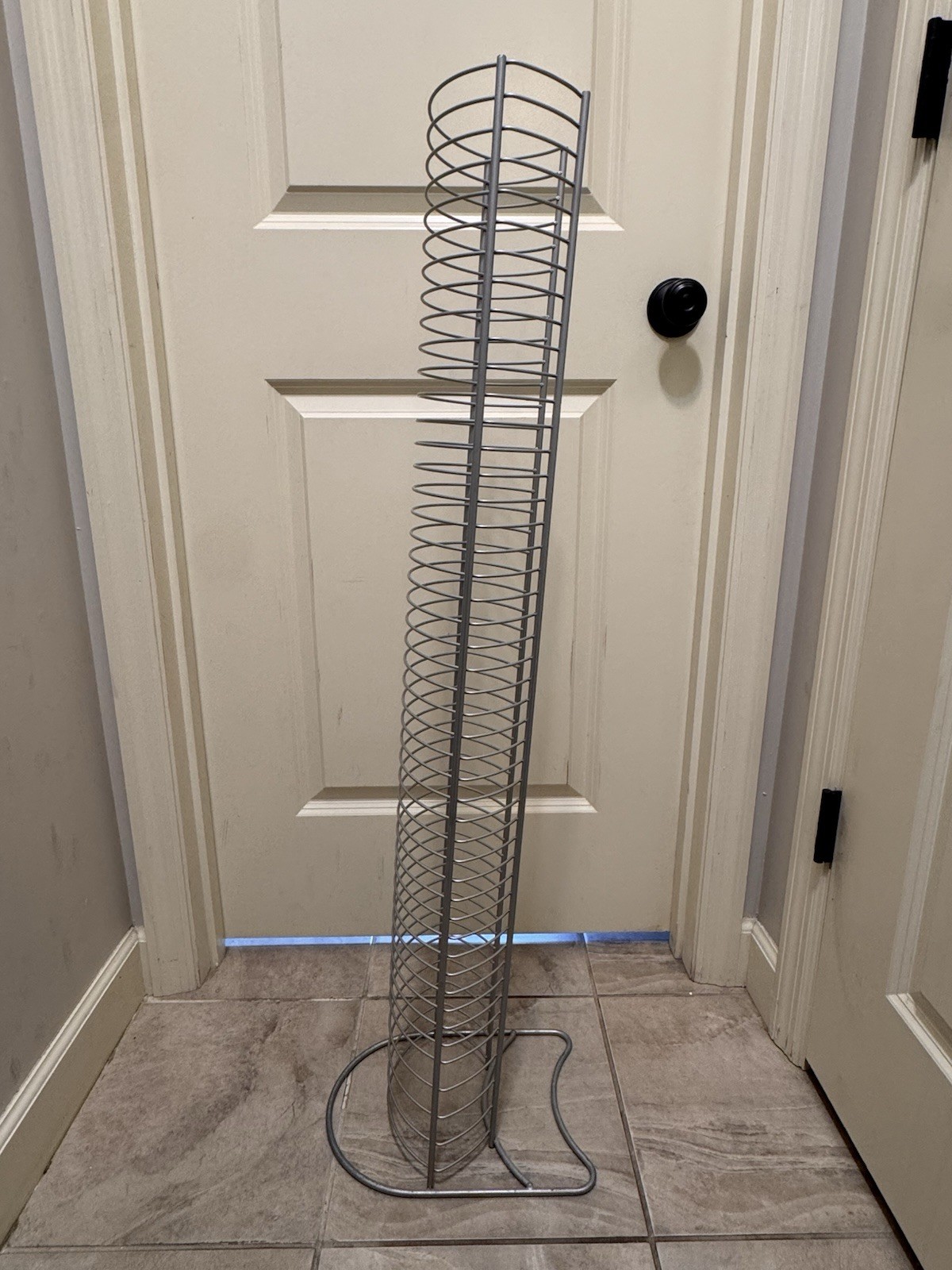 Silver Metal DVD Storage Tower Rack Holds 50 DVDs 42” Tall Organizer gallery