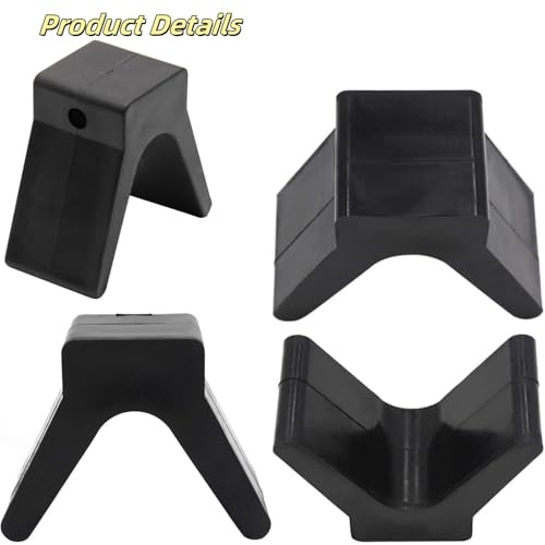 V-Shape Boat Trailer Bow Stop, 2" Width 4" V-Span Rubber Bow y Block, V-Style gallery