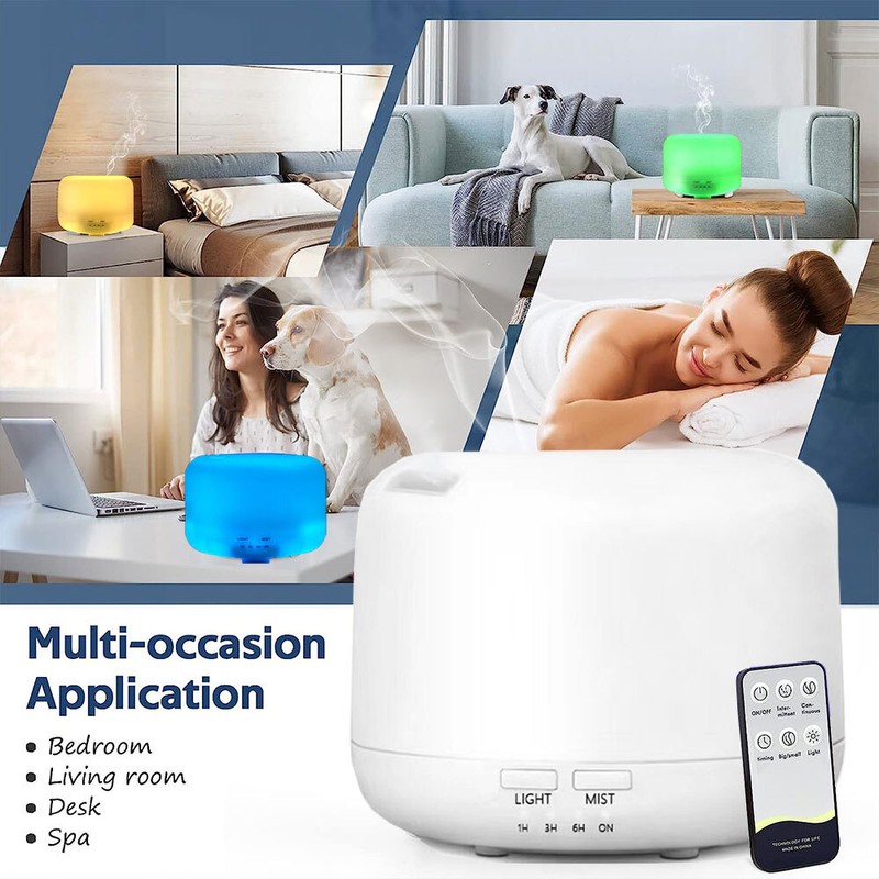 500ml Essential Oil Aroma Diffuser for Large Room LED Humidifier Air Purifier gallery