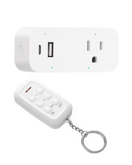 DEWENWILS Wireless Remote Control Outlet, 125V 15A 1875W, USB-A+C & AC Outlet