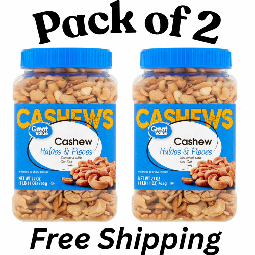 Great Value Cashew Halves & Pieces, 27 oz (PACK OF 2) gallery