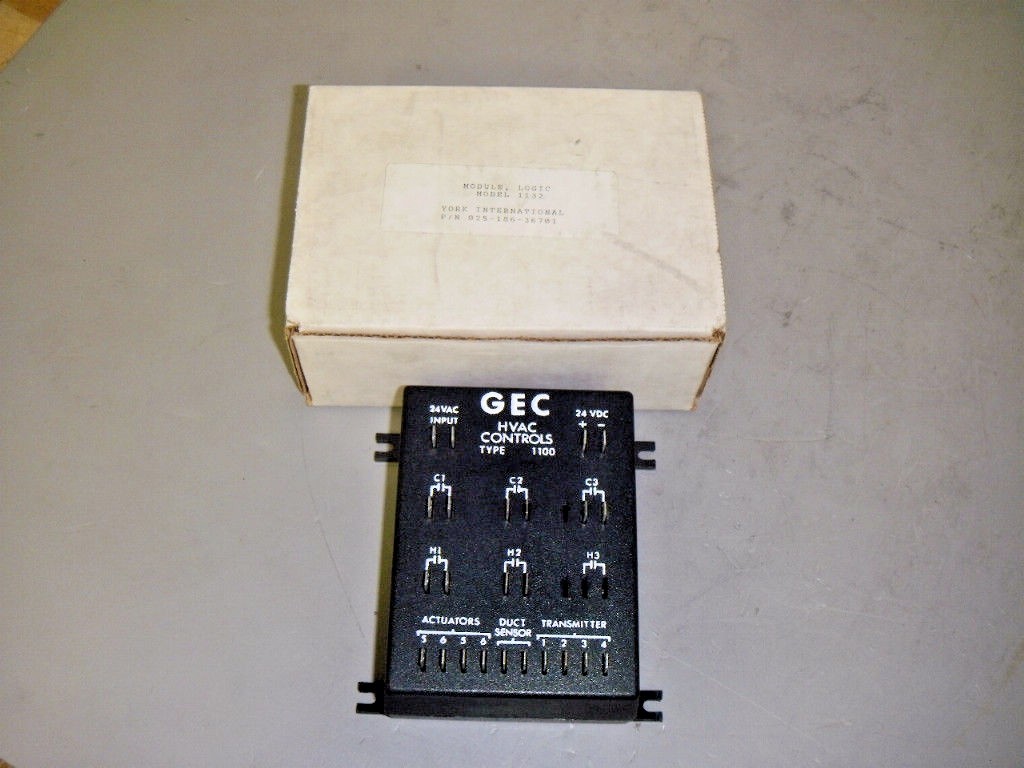 York GEC HVAC Controls Type 1100 Logic Module # 1132 Source One 025-186-36701 gallery