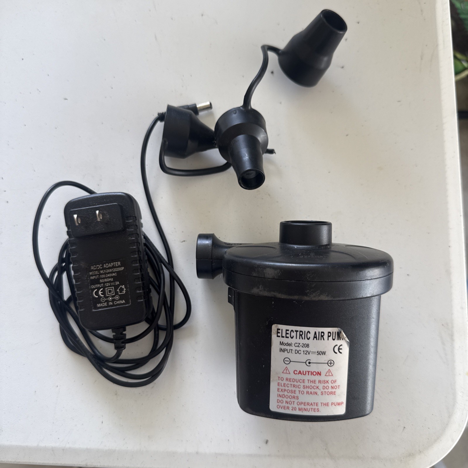 Electric Air Pump Portable Quick-Fill Air Pump with 3 Nozzles, Inflator/Deflator gallery
