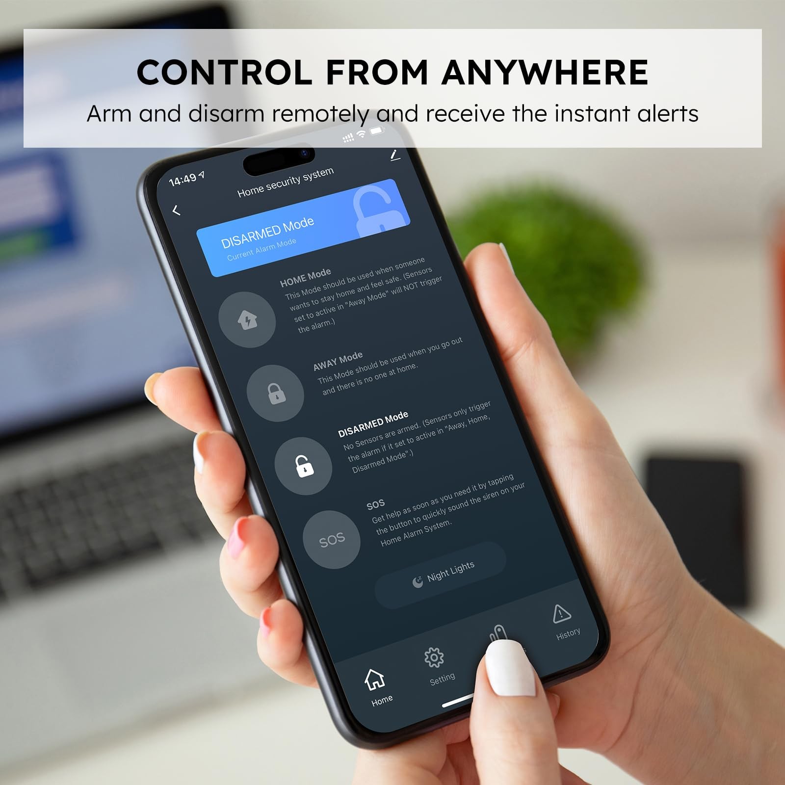 Smart Home Alarm System, 12-Piece DIY, No Fees, Phone Alerts, Alexa Compatible gallery