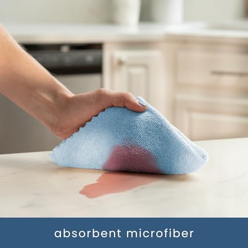 50 Pack Microfiber Cleaning Cloth with Box, Bulk Towels for Home, Blue gallery