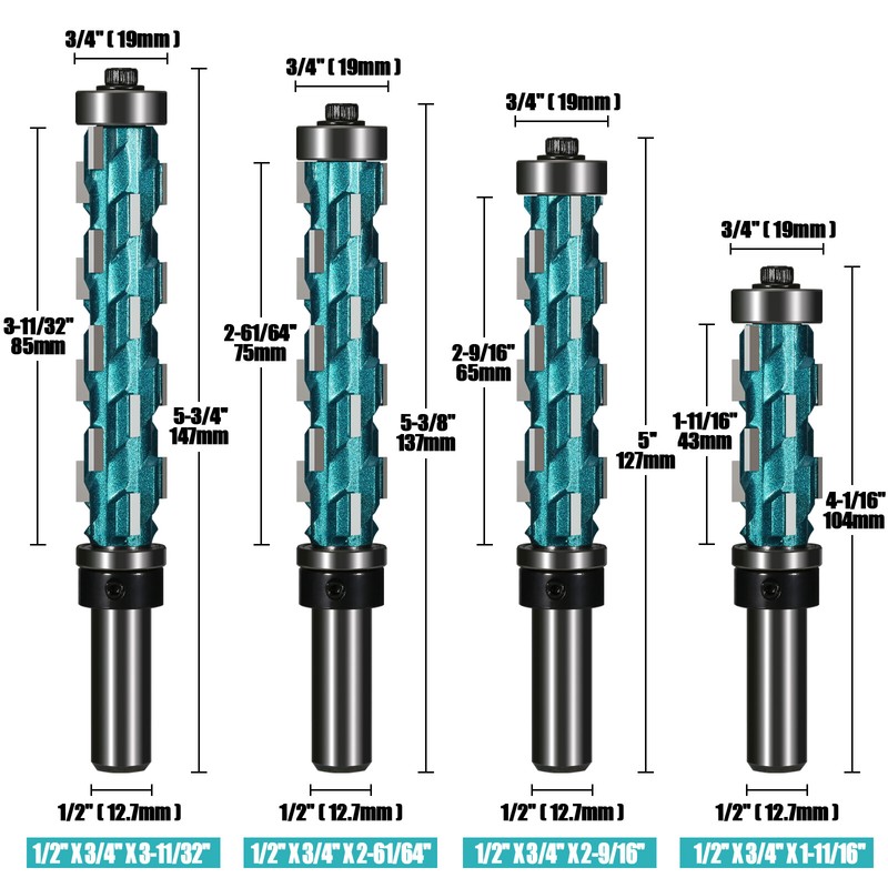 Carbide Spiral Flush Trim Router Bit 1/2'' Shank Double Bearing Milling Cutter gallery