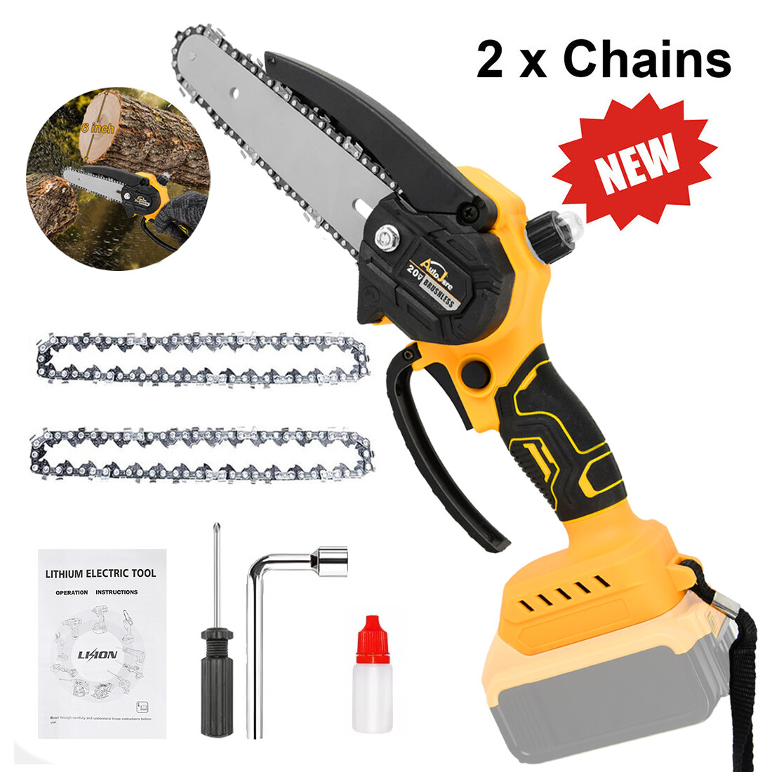 Cordless Chainsaw for DeWALT 20V Max Battery 6-Inch Hand-held Mini Pruning Saw gallery