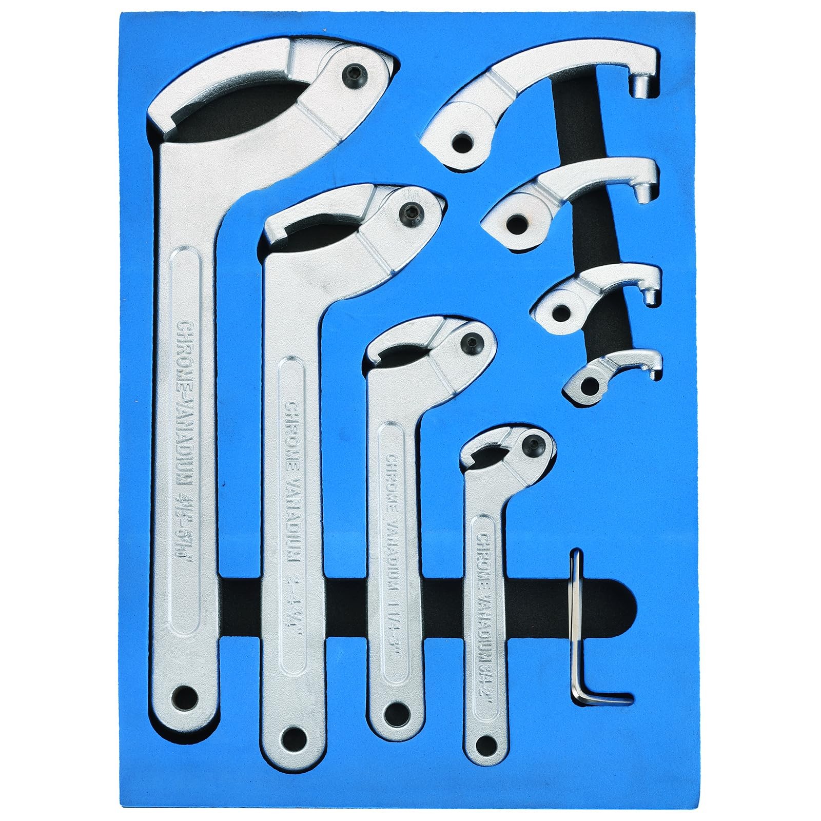 8pcs Adjustable Pin Spanner Wrench Tool Set, C-Shape Pin Hook Wrenches with C... gallery