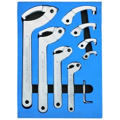 8pcs Adjustable Pin Spanner Wrench Tool Set, C-Shape Pin Hook Wrenches with C…