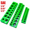 Magnetic Socket Organizer 3pcs 1/2 3/8 1/4-inch Drive Socket Holder SAE Green gallery