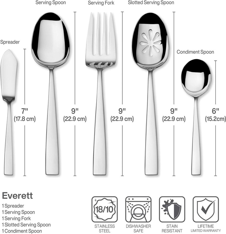 Mikasa EVERETT Flatware Replacement Singles - 18/10 Stainless Steel, HIGH GLOSS gallery