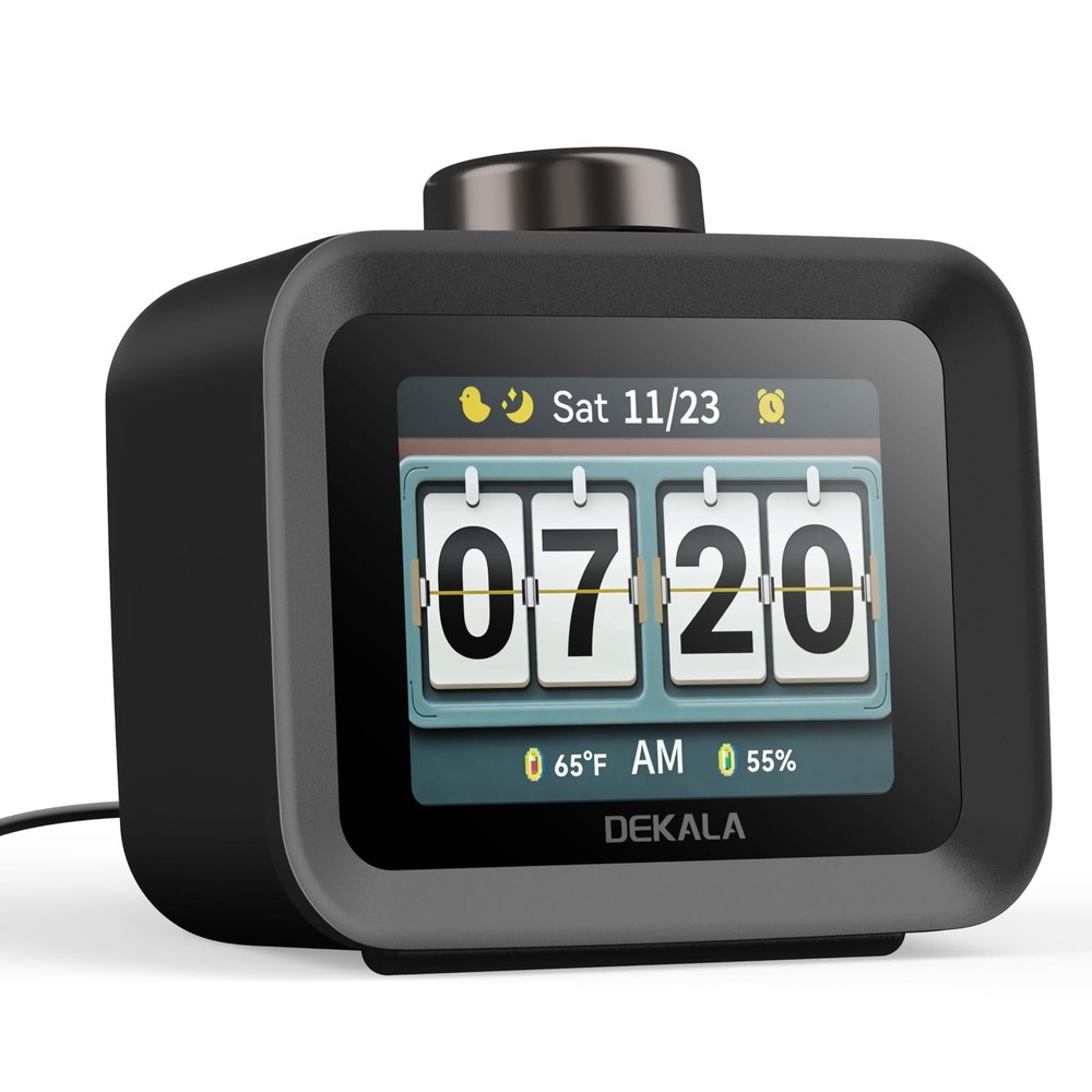Dekala AuraDot 7-Day Programmable Loud Alarm Clock for Bedroom White Noise So...