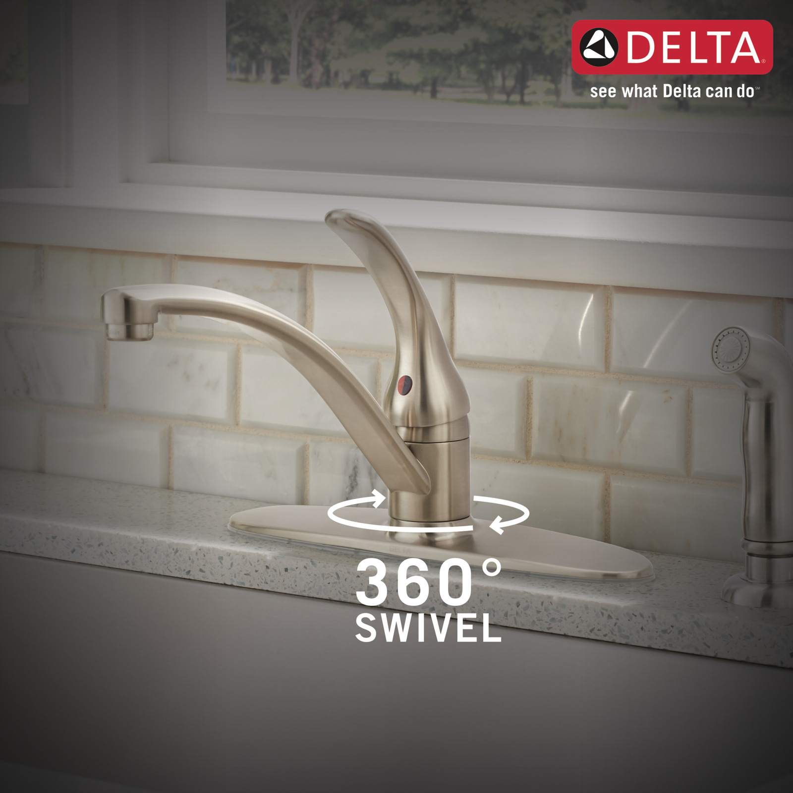 Delta Foundations Kitchen Faucet 1.8 GPM Stainless-Certified Refurbished gallery