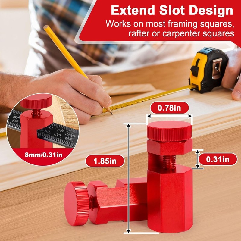 Tall Stair Gauges Framing Square Attachment Rafter Layout Tool Aluminum Red 2 Pa gallery