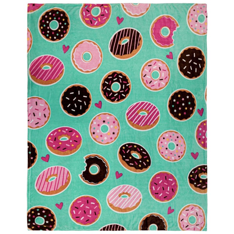 Teal Donut Blanket Soft Plush Blanket Donut Daydream Blanket 50x60in gallery