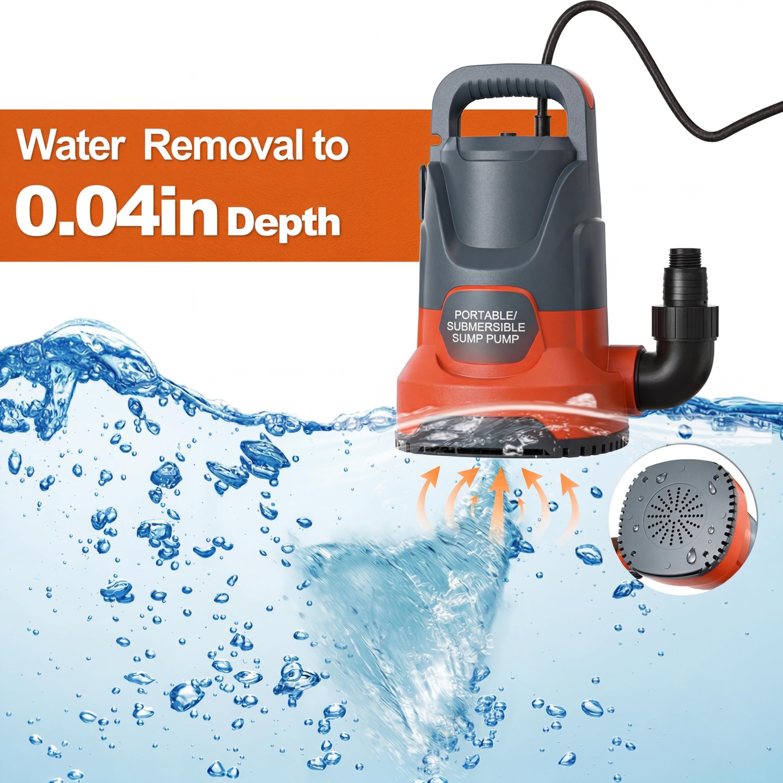 Sump Pump Submersible 1HP 3700GPH Utility Water Pump Portable Transfer Electr... gallery