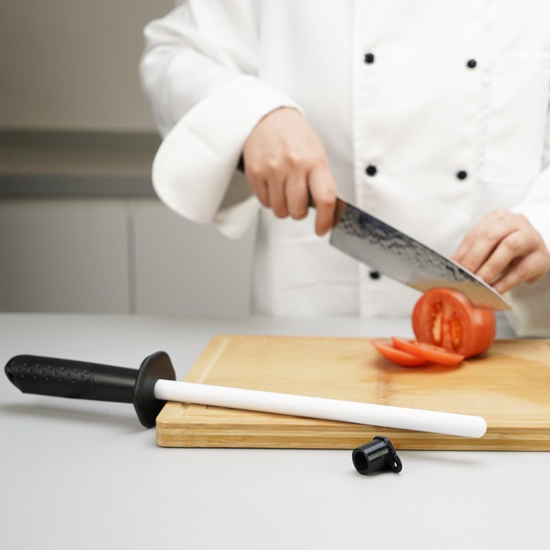 Professional Ceramic Sharpening Fine Honing Rod Steel Kitchen Knife Sharpener gallery