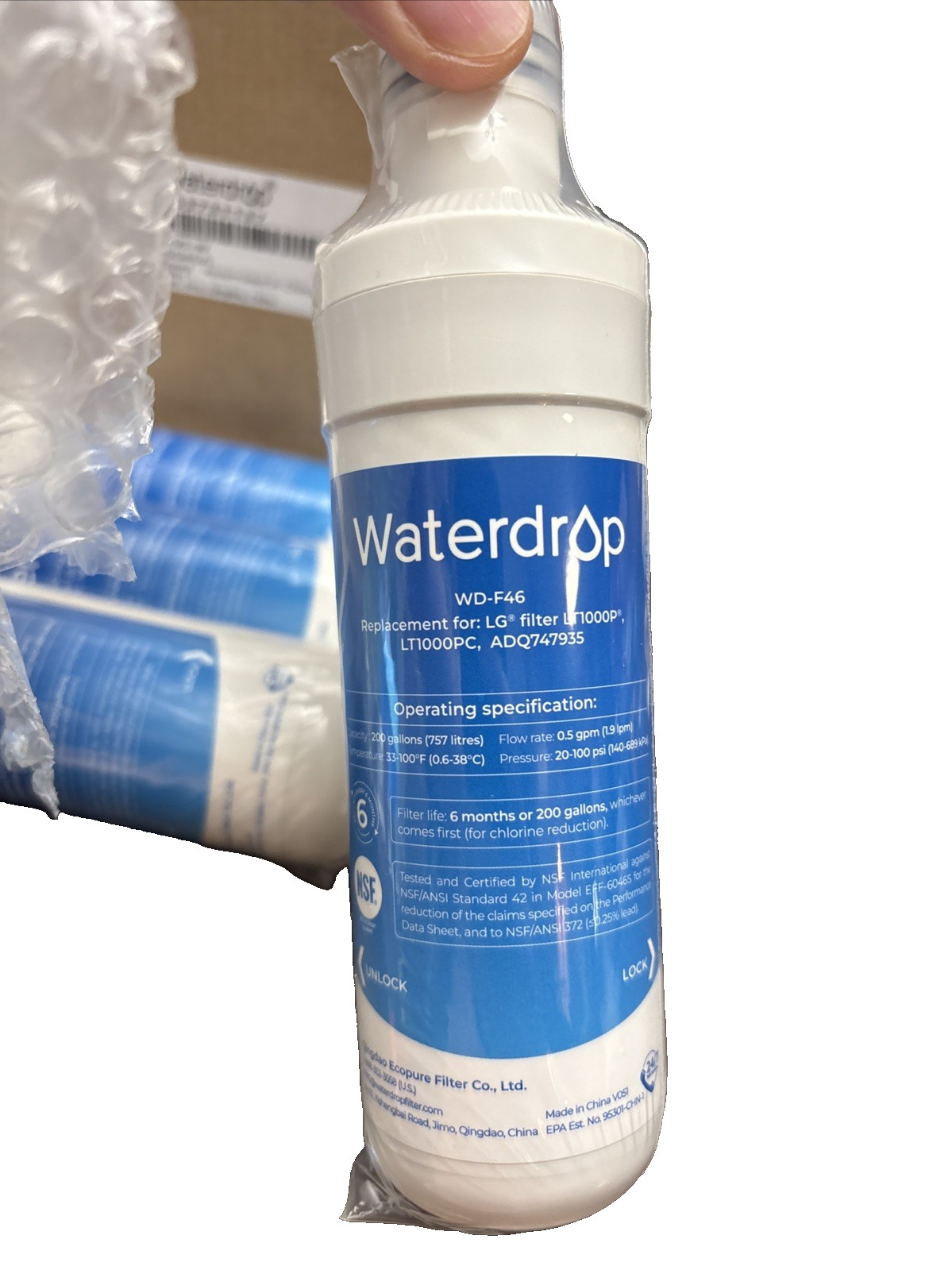 Waterdrop WD-F46 Water Filter 4-Pack New Sealed gallery