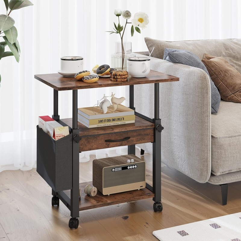 22"x15" Large Printer Stand with Drawer, 3-Tier Rolling Table Cart gallery