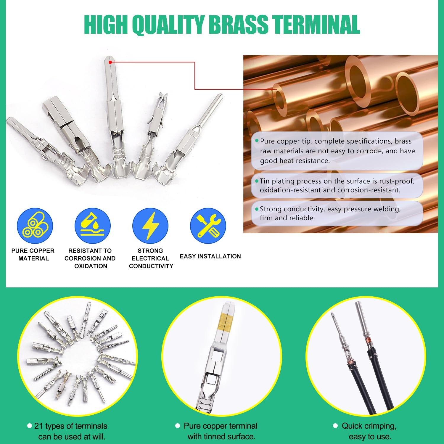 Car Electrical Wire Terminal Pins Connector Kit 1/1.5/1.8/2.2/2.8mm Auto Crimp gallery