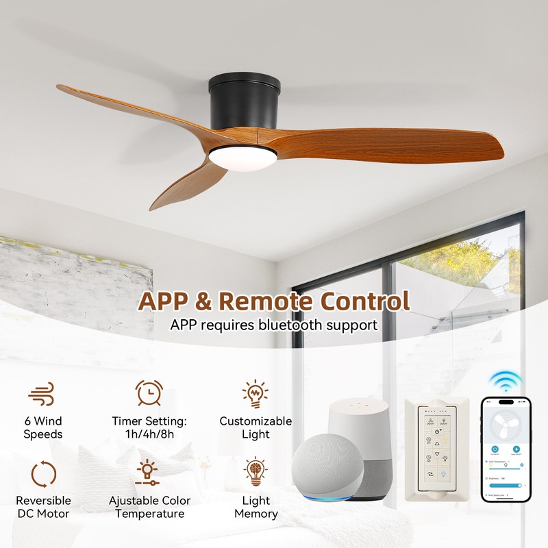 Sofucor 52inch Smart Ceiling Fan,6 Speeds Alexa/Google/App/ice/Remote/Reversible gallery