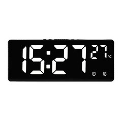 Digital LED Alarm Clock with Temperature Display Home Desktop Clock Snooze Time