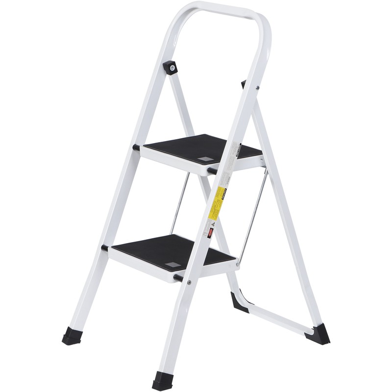 2 Step Stool Folding Step Ladder w/ Wide Anti-slip Pedal 352 Lbs Capacity White gallery