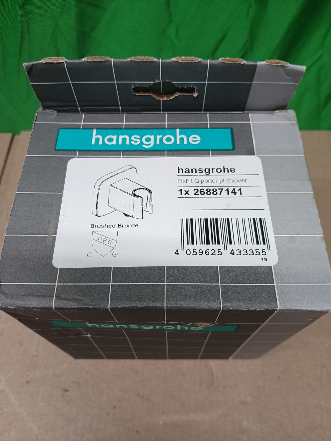 Hansgrohe FixFit Q Wall Outlet, Brushed Bronze, 26887140 Shower Holder NEW OPENB gallery
