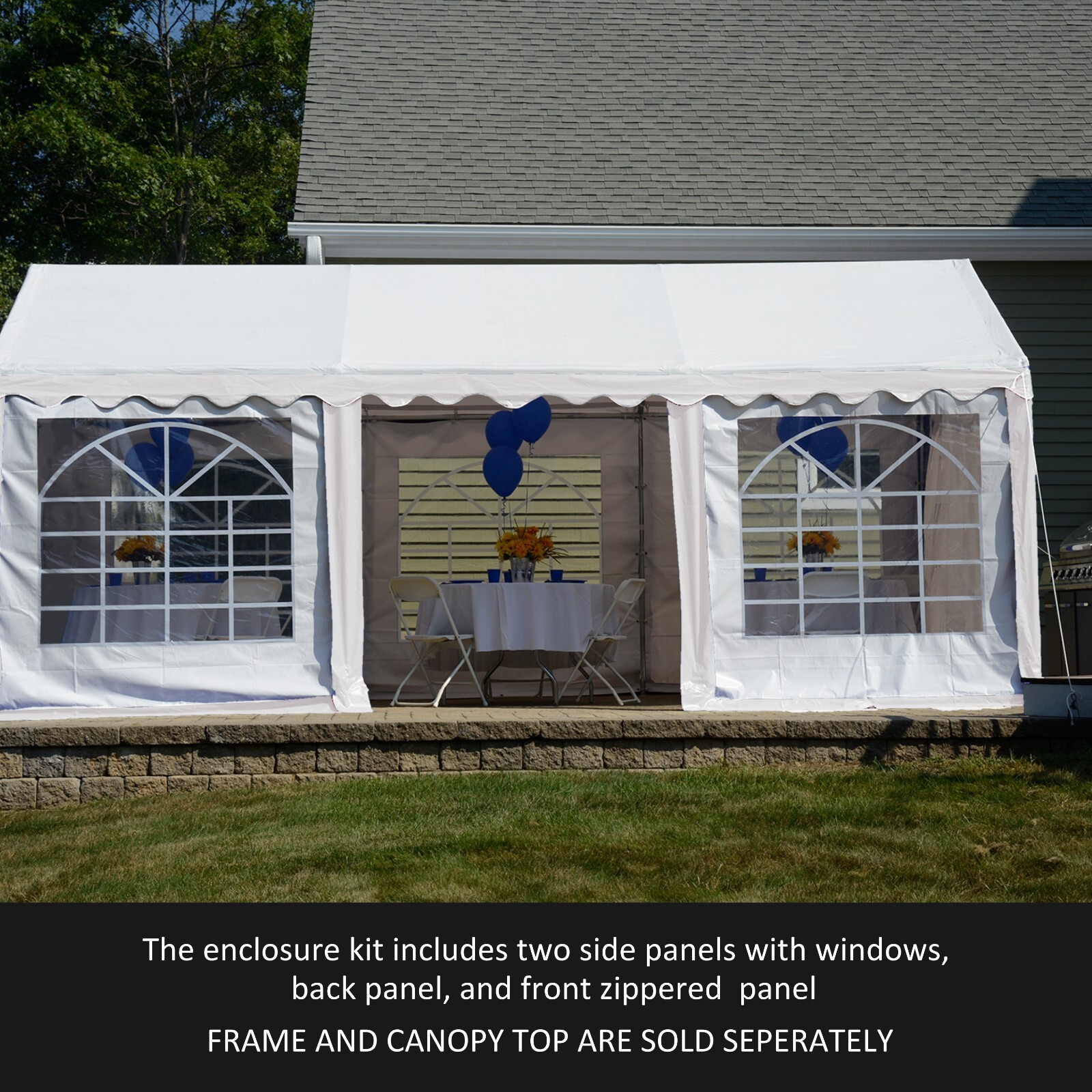 ShelterLogic Enclosure with Windows for Party Tent, 10 ft. x 20 ft. White gallery