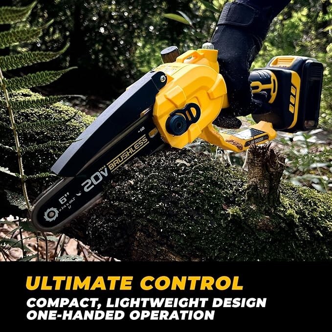 Mini Chainsaw 6 Inch Cordless, Portable Electric Chain Saw Small Handheld