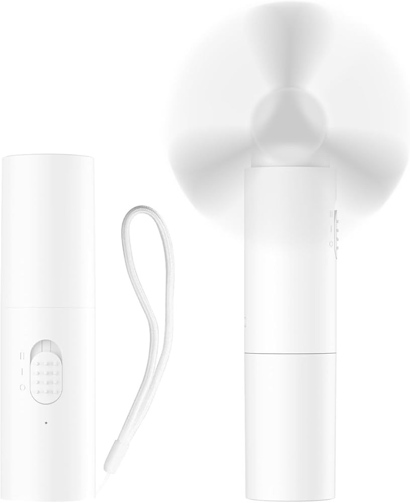 Handheld Or Desktop Mini Fan Portable Rechargeable 3000mAh USB White V38 gallery