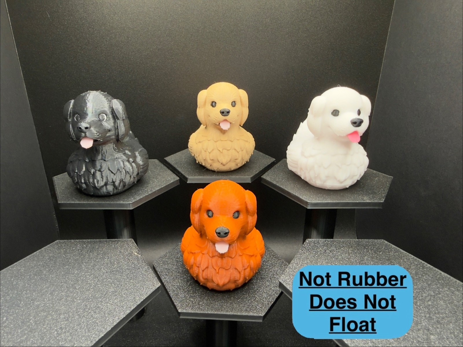 Golden & White Retriever Duck Figurine – 3D Printed Jeep Cruise Desk Décor | USA gallery