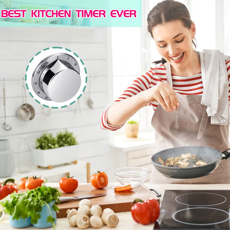 Kitchen Timer, Chef Cooking Timer Clock with Loud Alarm, No Batteries Required, gallery