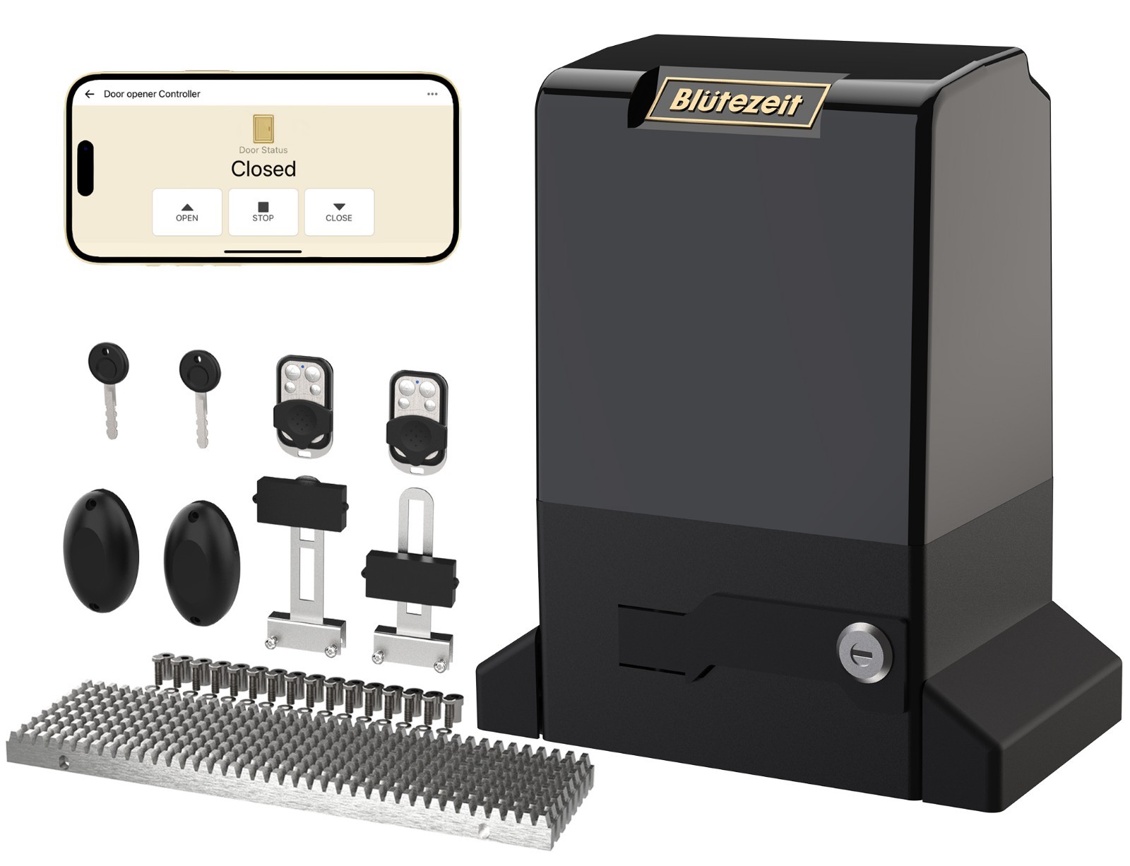 Blütezeit 6300lb 220V WiFi Sliding Gate Opener Rack Driven w/ IR Sensor&Remotes gallery