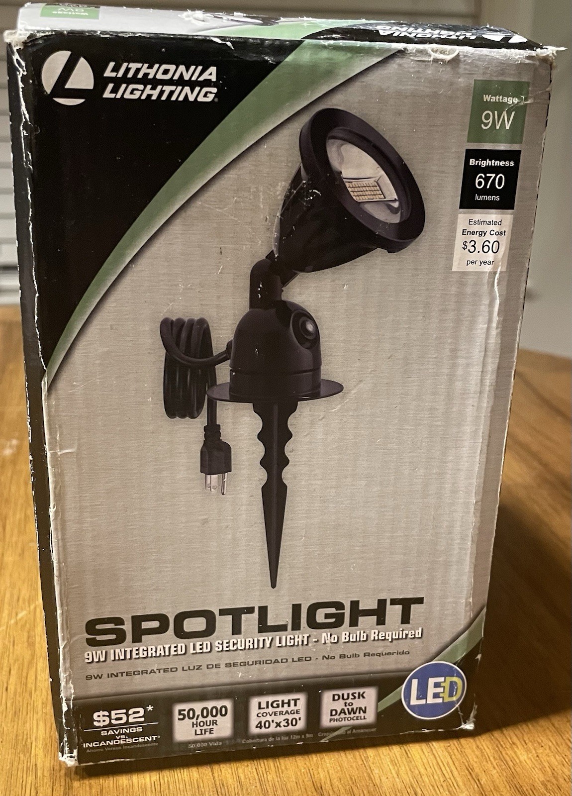 Lithonia Lighting LED Outdoor Spotlight 9W Dusk to Dawn Photocell Stake Light gallery