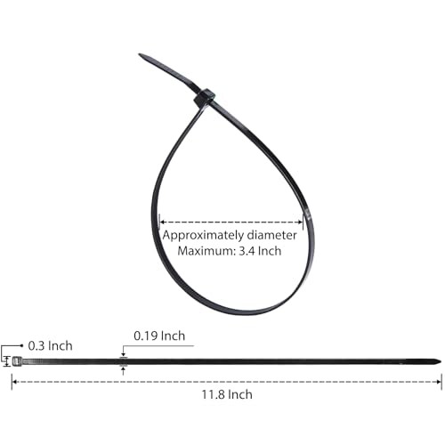 Cable Zip Ties 12 inch Pack Zip Ties Heavy Duty 50lbs Tensile 500 Black gallery