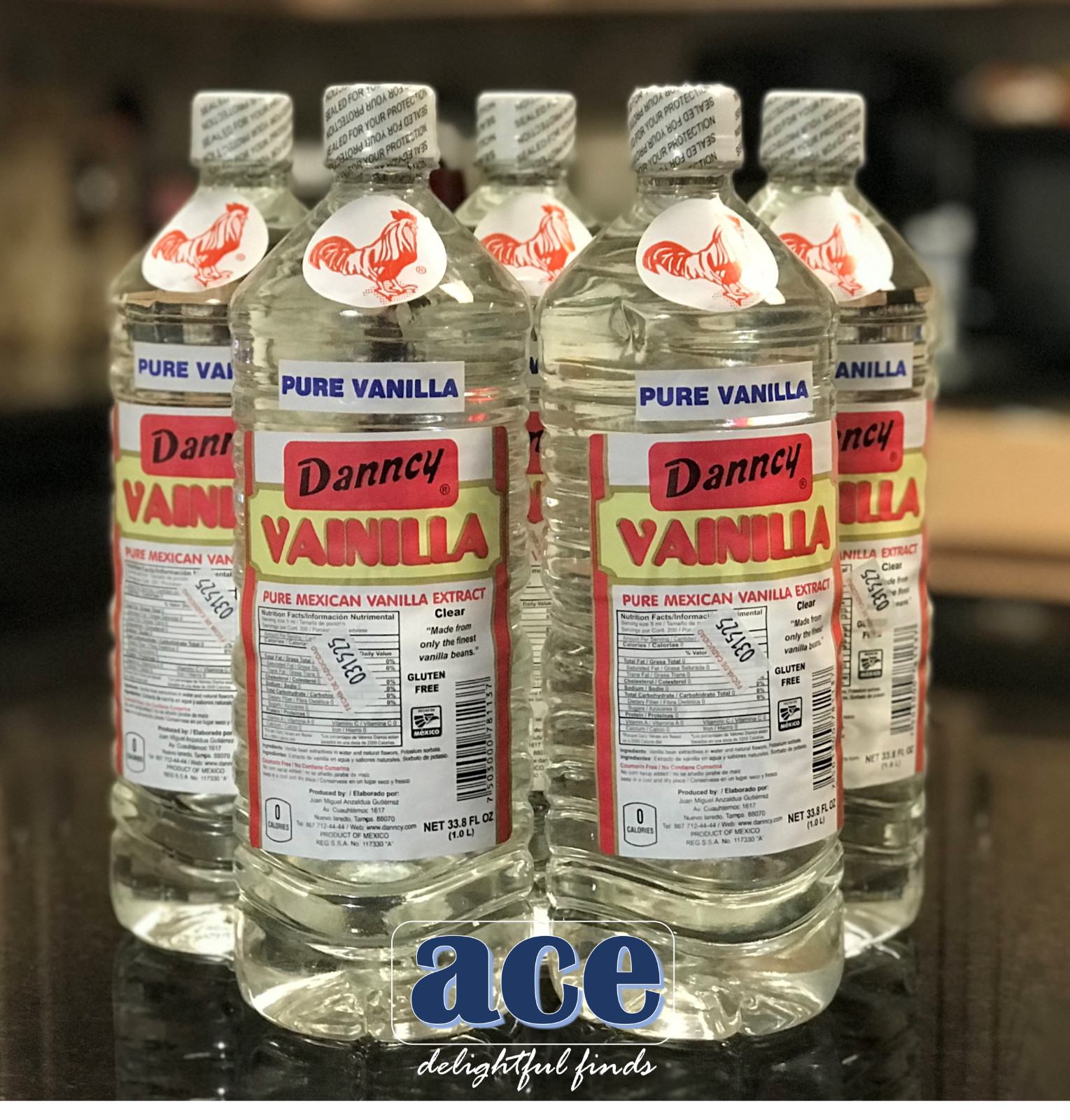 FIve (5) Danncy Pure Mexican Vanilla Extract - White Color (1 Liter each) gallery