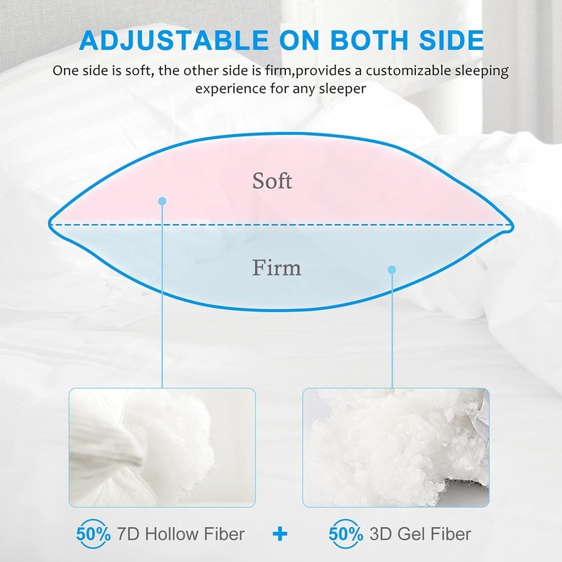 2- Pack Queen Size Bed Pillows for Sleeping, Soft Down Alternative Pillows 20x30 gallery