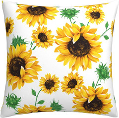 Yellow Sunflower Throw Pillow Case Square Sofa Cushion Cover Home Decorative Arm