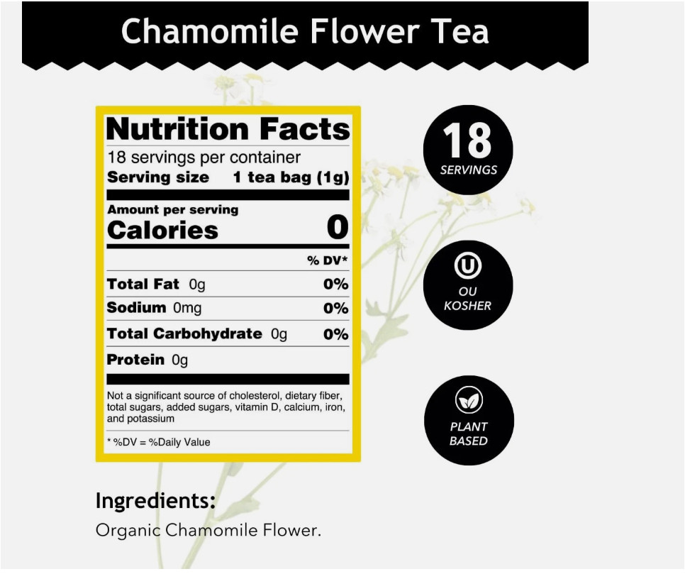 Buddha Teas Chamomile Flower Tea 18 Count Caffeine Free Organic Herbal Blend gallery